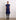 Navy Silk Button Down Midi Dress With Collar