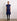 Navy Silk Button Down Midi Dress With Collar