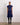Navy Silk Button Down Midi Dress With Collar