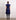 Navy Silk Button Down Midi Dress With Collar