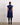 Navy Silk Button Down Midi Dress With Collar