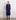 Navy Silk Trench Coat With Waist Tie