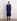 Navy Silk Trench Coat With Waist Tie