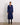 Navy Silk Trench Coat With Waist Tie