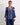 Navy Floral Silk Blouse With Blouson Sleeves