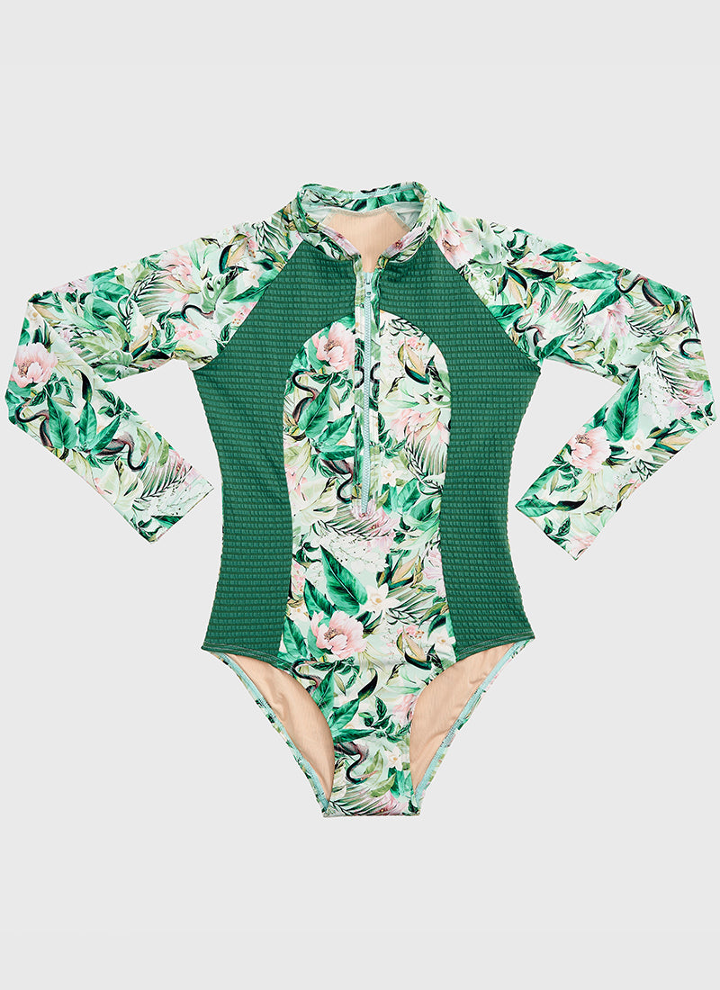 Marabou Long Sleeve One Piece – Aqua Blu Australia