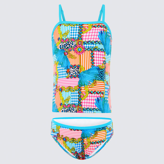 Cupid Girl Havana Tankini Set Aqua Blu Australia