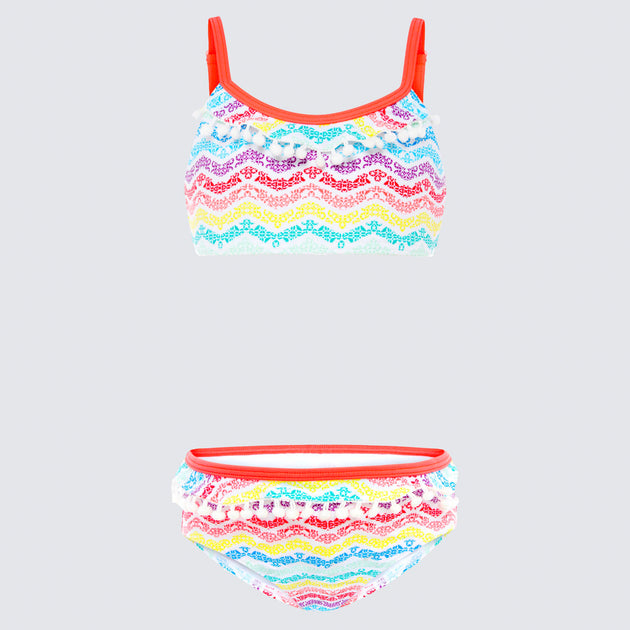 Cupid Girl Summer Delight Pompom Bikini Set Aqua Blu Australia