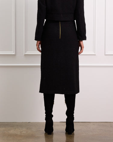 Boucle Midi Skirt Made Of Wool With Pockets