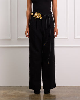 High Waisted Boucle Pants with Pockets 