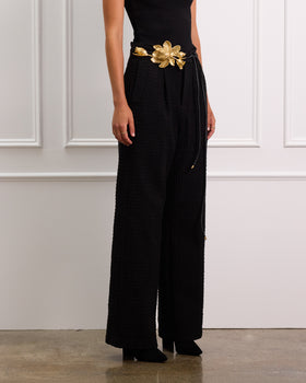 High Waisted Boucle Pants with Pockets 