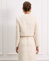 Structured Cropped Boucle Jacket With Pockets 