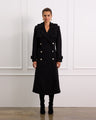 Double Breasted Wool Coat With Detachable Belt 