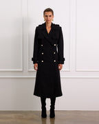 Double Breasted Wool Coat With Detachable Belt 