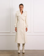 Wool Boucle Double Breasted Coat With Collar