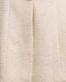 Cream Boucle Midi Skirt With Detachable Belt and Pockets
