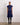 Navy Silk Button Down Midi Dress With Collar