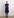 Navy Silk Button Down Midi Dress With Collar