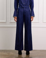 Silk Navy High Waisted Dress Pants 