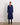 Navy Silk Trench Coat With Waist Tie