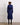 Navy Silk Trench Coat With Waist Tie