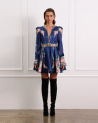 V-Neck Mini Dress With Long Sleeves 