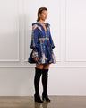 V-Neck Mini Dress With Long Sleeves 