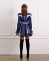 V-Neck Mini Dress With Long Sleeves 