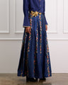 Pleated Floral Maxi Skirt 
