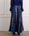 Pleated Floral Maxi Skirt 