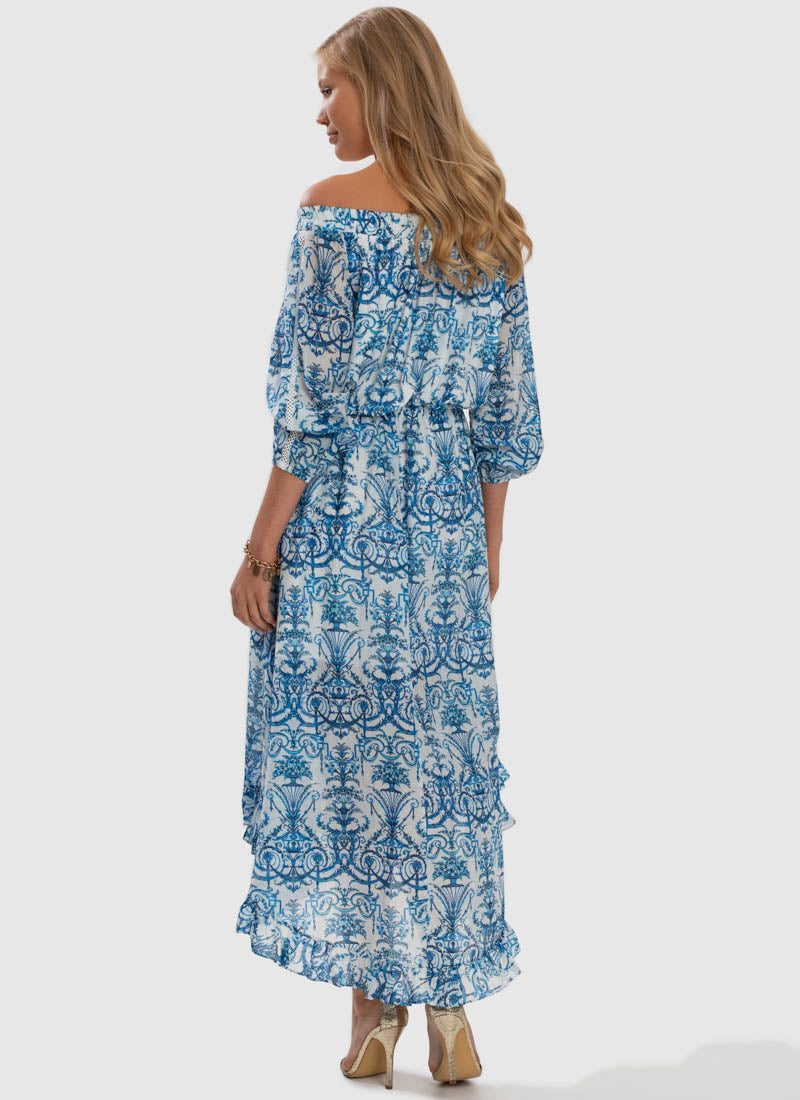 Olympia Off Shoulder High Low Dress