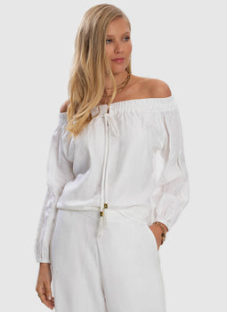 Serenity Off Shoulder Top - White