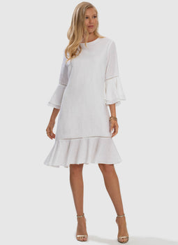 Serenity Peplum Dress - White