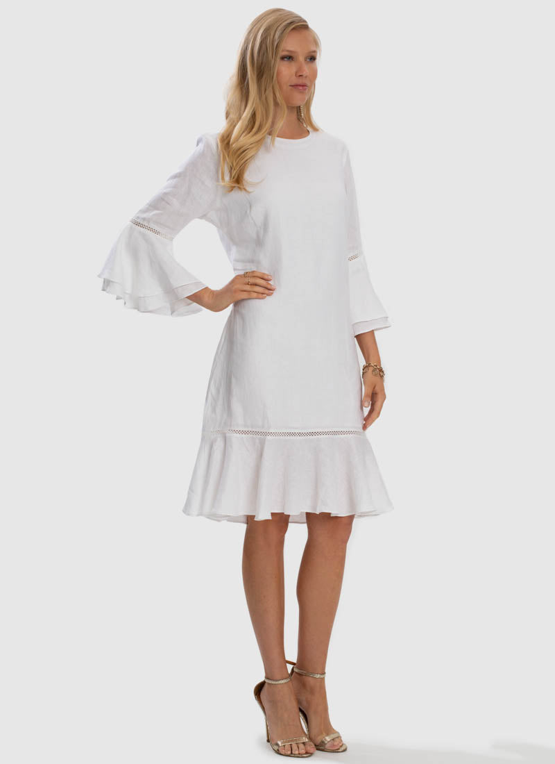 Jovani 08201 White Three Quarter Sleeve Peplum Evening Dress – Spybaby