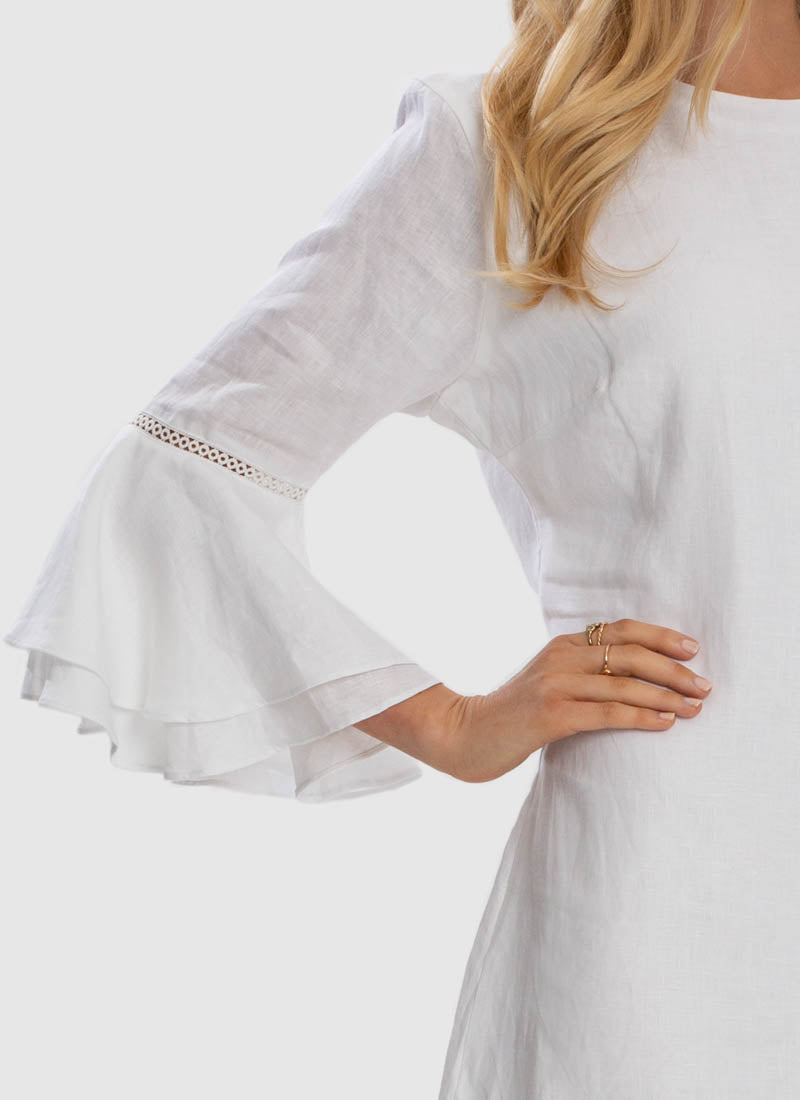 Serenity Peplum Dress - White
