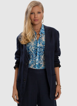 Serenity Linen Jacket - Admiral